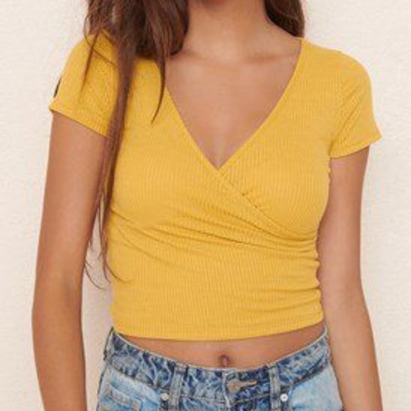 Garage Tops - 3/$25 Garage yellow crossover crop top